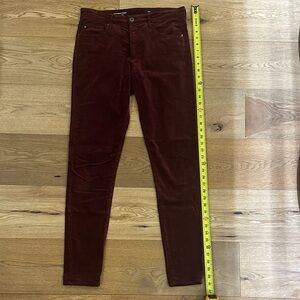 Women's AG Velvet Farrah Skinny Burgundy Jeans